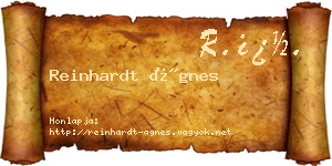 Reinhardt Ágnes névjegykártya